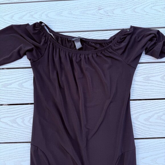 Ashely Stewart Maxi Dress Black 14/16 Peasant Full Length Elbow Length Sleeve - Picture 4 of 6